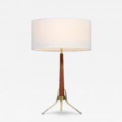Gerald Thurston Gerald Thurston Sculpted Tripod Brass Walnut Table Lamp for Lightolier - 4658570