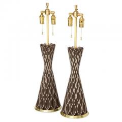 Gerald Thurston Gerald Thurston Table Lamps Porcelain Brass Honeycomb Brown White - 2743740