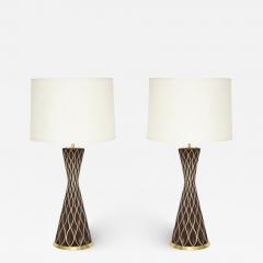 Gerald Thurston Gerald Thurston Table Lamps Porcelain Brass Honeycomb Brown White - 2747864