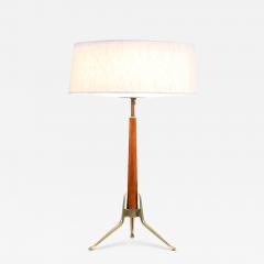 Gerald Thurston Gerald Thurston Tripod Sculpted Brass Walnut Table Lamp - 4246861