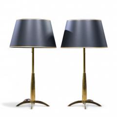 Gerald Thurston Gerald Thurston for Stiffel Mid Century Brass Rocket Table Lamp Pair - 4347161