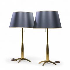 Gerald Thurston Gerald Thurston for Stiffel Mid Century Brass Rocket Table Lamp Pair - 4347163