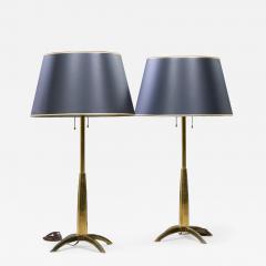 Gerald Thurston Gerald Thurston for Stiffel Mid Century Brass Rocket Table Lamp Pair - 4351489