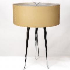 Gerald Thurston Gerald Thurston in the Style Of A Mid Century Tripod Polished Steel Table Lamp - 4182504