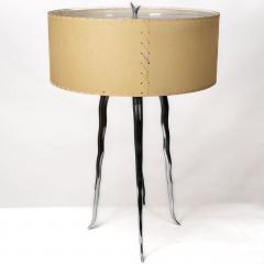 Gerald Thurston Gerald Thurston in the Style Of A Mid Century Tripod Polished Steel Table Lamp - 4182505