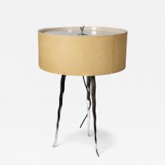 Gerald Thurston Gerald Thurston in the Style Of A Mid Century Tripod Polished Steel Table Lamp - 4186645