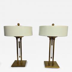 Gerald Thurston Pair Vintage Gerald Thurston for Lightolier Brass Lucite Lamps Circa 1950s - 4661991