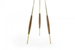 Gerald Thurston Pair of Brass and Walnut Tripod Floor Lamps by Gerald Thurston 1960s - 1195995