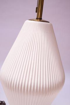 Gerald Thurston Pair of Decorative Ceramic and Brass Fluted Lamps by Gerald Thurston - 2090285