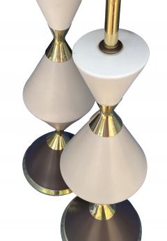Gerald Thurston Pair of Gerald Thurston Mid century Hourglass Tri color Ceramic Lamps - 3245873