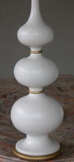 Gerald Thurston Stylish Pair of Gerald Thurston 1960s Ivory glazed Ceramic Gourd form Lamps - 1176837