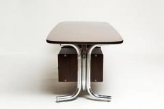 Geraldo de Barros 1970s Midcentury Modern Desk in Tubular Chrome Wood Leaf by Geraldo Barros - 3183358