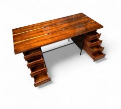 Geraldo de Barros Desk with 6 drawers in Rosewood Iron Geraldo de Barros 1950s Lot 460A - 4367488