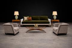 Geraldo de Barros Geraldo de Barros Pair of Armchairs in Blackened Steel Taupe Mushroom Wool - 4526647