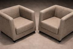 Geraldo de Barros Geraldo de Barros Pair of Armchairs in Blackened Steel Taupe Mushroom Wool - 4526648