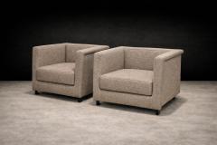Geraldo de Barros Geraldo de Barros Pair of Armchairs in Blackened Steel Taupe Mushroom Wool - 4526652