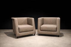 Geraldo de Barros Geraldo de Barros Pair of Armchairs in Blackened Steel Taupe Mushroom Wool - 4526656