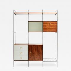 Geraldo de Barros Mid Century Modern Bookshelf in Hardwood Brass Steel Geraldo de Barros Brazil - 3188941