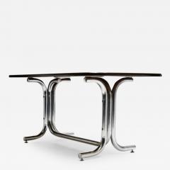 Geraldo de Barros Mid Century Modern Dining Table in Tubular Chrome Wood by Geraldo Barros 1970 - 3193414