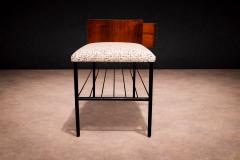 Geraldo de Barros Phone Bench in Rosewood Fabric Metal Geraldo de Barros 1950s - 4548317