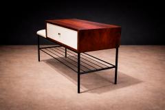 Geraldo de Barros Phone Bench in Rosewood Fabric Metal Geraldo de Barros 1950s - 4548318