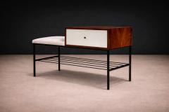 Geraldo de Barros Phone Bench in Rosewood Fabric Metal Geraldo de Barros 1950s - 4548322