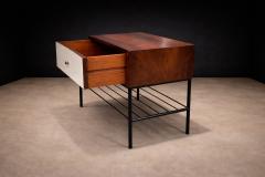 Geraldo de Barros Phone Bench in Rosewood Fabric Metal Geraldo de Barros 1950s - 4548324