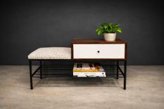 Geraldo de Barros Phone Bench in Rosewood Fabric Metal Geraldo de Barros 1950s - 4548325
