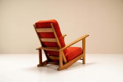 Gerard Adrianus van de Groenekan Dutch Lounge Chairs in Beech and Vermillion Upholstery Attr to Groenekan 1950s - 2947629