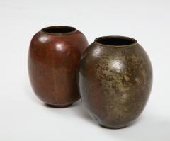 Gerard Beaucousin Gerard Beaucousin Copper Enamel Ovoid Vases France - 1051015
