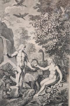 Gerard Hoet 17th Century Antique Engraving by Gerard Hoet Adam and Eve  - 2958586