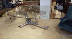 Gerard Mannoni Exceptional Dining Table in Cast Aluminum and Glass by Gerard Mannoni Circa 1970 - 209985