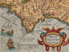 Gerard Mercator 17th Century Hand Colored Map of Valencia and Murcia Spain by Mercator Hondius - 2765245