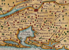 Gerard Mercator Bordeaux Region of France A 17th Century Hand Colored Map by Mercator Hondius - 2731701