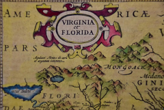 Gerard Mercator Florida and Virginia A 17th Century Hand colored Map by Hondius after Mercator - 2684720