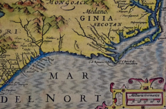 Gerard Mercator Florida and Virginia A 17th Century Hand colored Map by Hondius after Mercator - 2684724