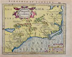 Gerard Mercator Florida and Virginia A 17th Century Hand colored Map by Hondius after Mercator - 2686125