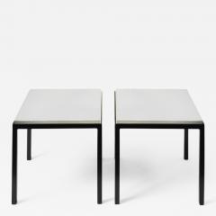 Gerard Simo n PAIR OF WHITE GLAZED LAVA STONE SIDE TABLES - 1960067