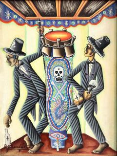 Gerard Valcin Haitian Voodoo Ghede Loas Baron Samedi Original Oil on Canvas Signed - 4823368