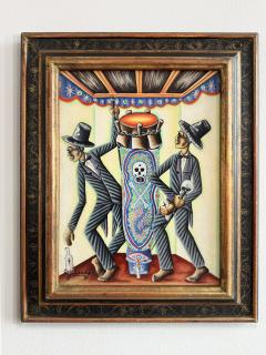 Gerard Valcin Haitian Voodoo Ghede Loas Baron Samedi Original Oil on Canvas Signed - 4823369