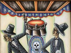 Gerard Valcin Haitian Voodoo Ghede Loas Baron Samedi Original Oil on Canvas Signed - 4823370