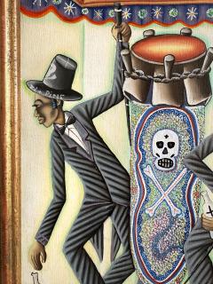 Gerard Valcin Haitian Voodoo Ghede Loas Baron Samedi Original Oil on Canvas Signed - 4823377