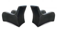 Gerard van den Berg Pair Curvy Leather Lounge Chairs Style of Gerard Van Den Berg Montis Post Modern - 2937188