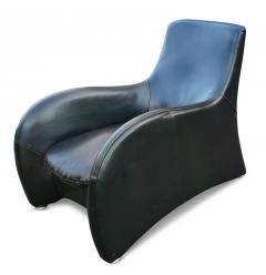 Gerard van den Berg Pair Curvy Leather Lounge Chairs Style of Gerard Van Den Berg Montis Post Modern - 2937195