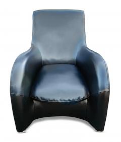 Gerard van den Berg Pair Curvy Leather Lounge Chairs Style of Gerard Van Den Berg Montis Post Modern - 2937244