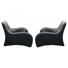 Gerard van den Berg Pair Curvy Leather Lounge Chairs Style of Gerard Van Den Berg Montis Post Modern - 2937264