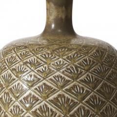 Gerd B gelund Table lamp with gourd form in ceramic with incised pattern by Gerd B gelund - 1047329