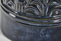 Gerd Hjort Petersen Blue Glaze Ceramic Table Lamp by Gerd Hjort Petersen Denmark ca 1950s - 4703148