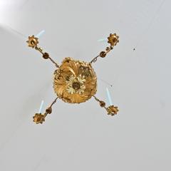 German 19th Century Giltwood Candle Chandelier - 4611991