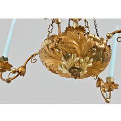 German 19th Century Giltwood Candle Chandelier - 4611993